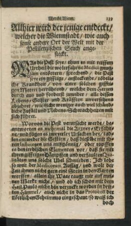 Allhier wird der jenige entdeckt/ welcher die Wiennstadt/ wie auch sonst andere Ort der Welt mit der Pestilenzischen Seuch angesteckt