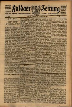 Erste Ausgabe vom Samstag, den 14. November 1908.