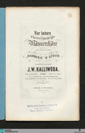 1: Vier heitere vierstimmige Männerchöre : Op. 239