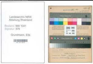 Entnazifizierung Ella Grundmann , geb. 15.07.1897 (Buchhalterin)