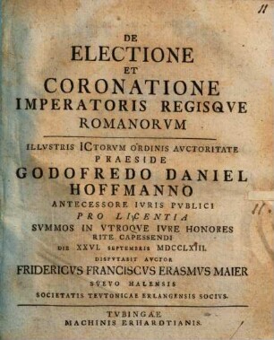 De Electione Et Coronatione Imperatoris Regisqve Romanorvm
