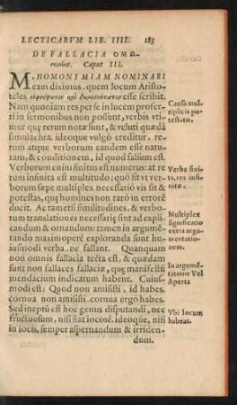 De Fallacia ... Caput III. [i.e. IIII.]