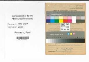 Entnazifizierung Paul Rostalski , geb. 08.04.1899 (Polizist)