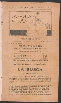 El viernes próximo publicaremos: "La busca" por José Gabriel
