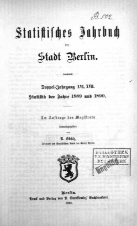 16.1889/1890: Statistisches Jahrbuch der Stadt Berlin