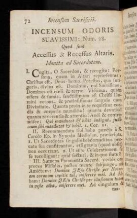 72-89, Incensum Sacrificii. Incensum Dominicae ante/post Missam.