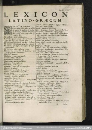 Lexicon Latino-Graecum