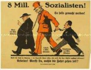 Flugblatt gegen Wilhelm Marx als gemeinsamen Kandidaten von Zentrumspartei, SPD und Deutscher Demokratischer Partei für das Amt des Reichspräsidenten 1925
