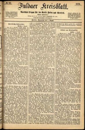 Ausgabe vom Samstag, den 05. August 1876.