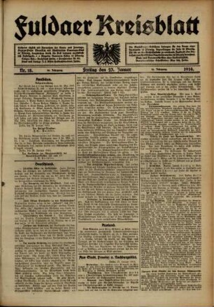 Ausgabe vom Freitag, den 23. Januar 1914.