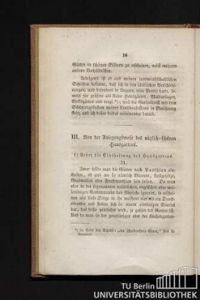 III. Von der Anlegungsweise des nützlich-schönen Hausgartens.