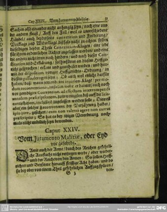 Caput XXIV. Vom Iuramento Malitiae, oder Eyd vor gefehrde