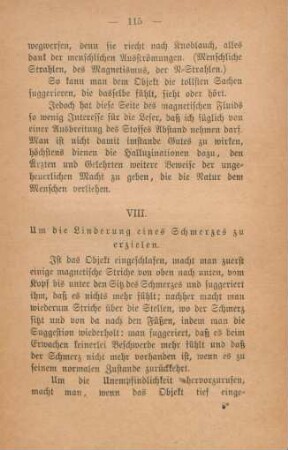 VIII. Um die Linderung eines Schmerzes zu erzielen