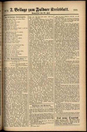 Dritte Ausgabe vom Samstag, den 23. Juni 1900.