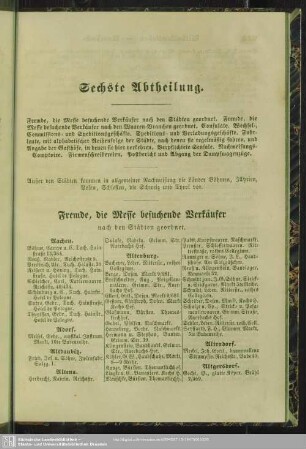 Sechste Abtheilung
