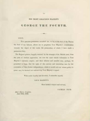 To his most gracious majesty George the Fourth