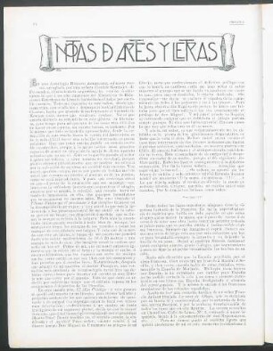 Notas de artes y letras
