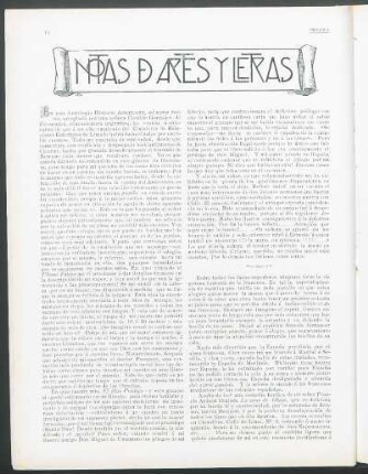 Notas de artes y letras