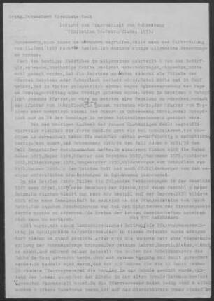 Ochsenwang: Visitationsbericht mit Pfarrbericht 1933