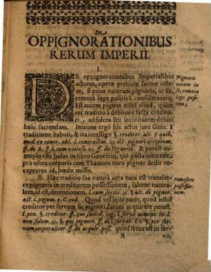 Diss. ... de oppignorationibus imperialibus