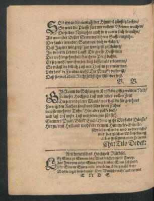 Arithmetisches Hochzeit Räthsel.