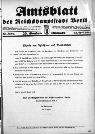 25. Sonderausgabe, 12. April 1941