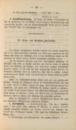 III. Eisen- und Gußstahl-Fabrikation.