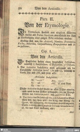 Pars II. Von der Etymologie