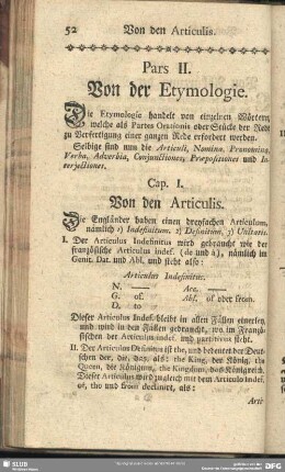 Pars II. Von der Etymologie