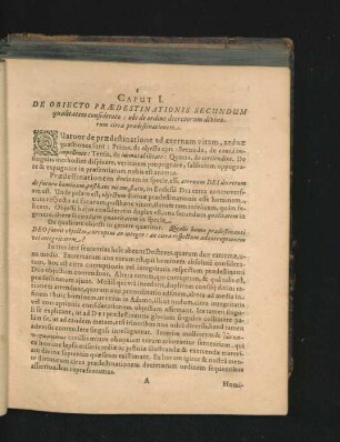 Caput I. De Obiecto Praedestinationis Secundum qualitatem considerato ...