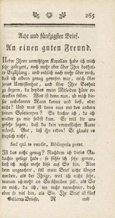 Acht und fünfzigster Brief. An einen guten Freund