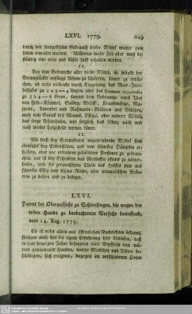 LXVI. Patent der Oberaufsicht zu Schleusingen, die wegen der tollen Hunde zu beobachtende Vorsicht betreffend, vom 14. Aug. 1779