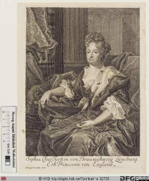 Bildnis Sophie, Herzogin (1692 Kurfürstin) von Hannover, geb. Pfalzgräfin bei Rhein