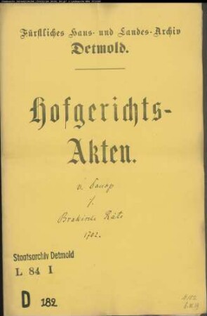 von Donop, Vormunde zu Wöbbel gegen Brakesche Räte - Unbefugte Pfändung