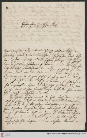 Heid. Hs. 2746,713-3: Brief von Rudolf von Jhering an Carl Joseph Anton Mittermaier