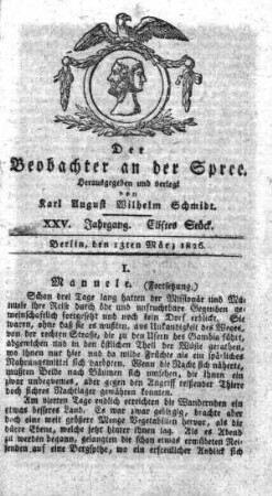 11. Stueck, 13. Maerz 1826