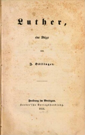 Luther : eine Skizze