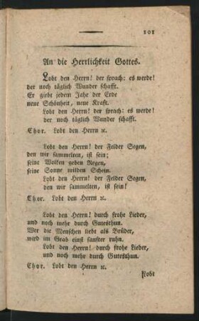 An die Herrlichkeit Gottes
