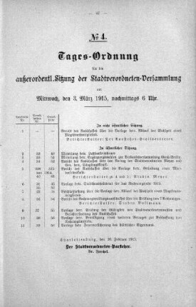 Tages-Ordnung No. 4. (32-42), 17. Februar 1915