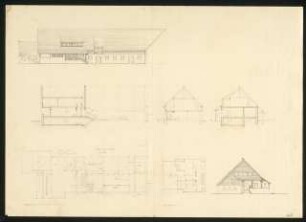 Landhaus mit Stall: Ansichten, Schnitte, Grundriss EG und OG