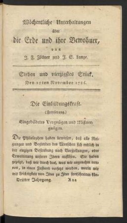 Sieben und vierzigstes Stück