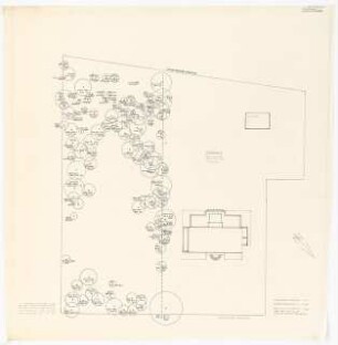 Wohnhaus Axel Springer Bernadottestraße 7-9, Berlin-Grunewald: Lageplan mit Baumaufmass 1:200