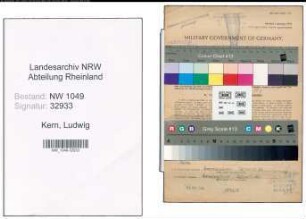 Entnazifizierung Ludwig Kern , geb. 23.10.1907 (Bahninspektor)