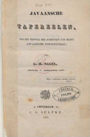 Javaansche tafereelen, (als een verfolg der Schetsen uit mijne Javaansche portefeuille)