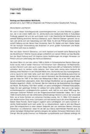 Heinrich Glarean (1488-1563)