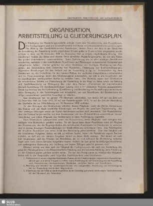 Organisation, Arbeitsteilung u. Gliederungsplan