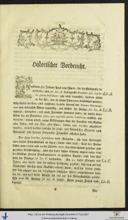Historischer Vorbericht