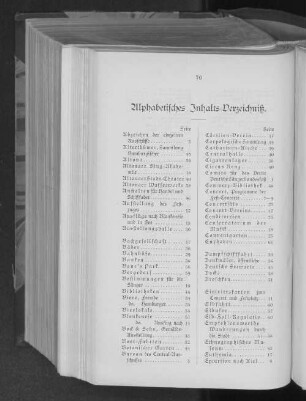 Alphabetisches Inhalts-Verzeichniß.
