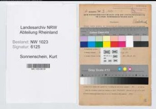 Entnazifizierung Kurt Sonnenschein , geb. 13.02.1907 (Ingenieur)
