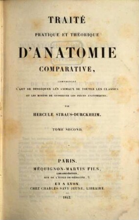 Traité pratique et théorique d'anatomie comparative. 2